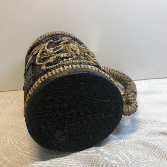 Pacific Giftwar Skeleton Dragon Skull Tankard Stein 16oz Stainless Steel Insert - Picture 4 of 12